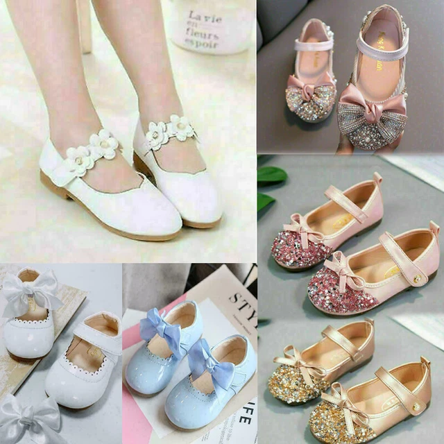 Kids Baby Girls Ribbon Bow Spanish Wedding Party Patent Infants Toodler Shoes