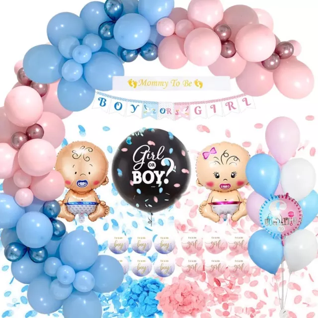 Junge Mädchen Dekor Gender Reveal Party Ballons Bogen Kit Luftballons Girlande