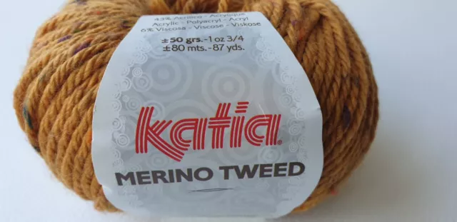 Pelotes laine à tricoter KATIA MERINO TWEED N° 310,411,410,402,301, 80 m 50 gr 3