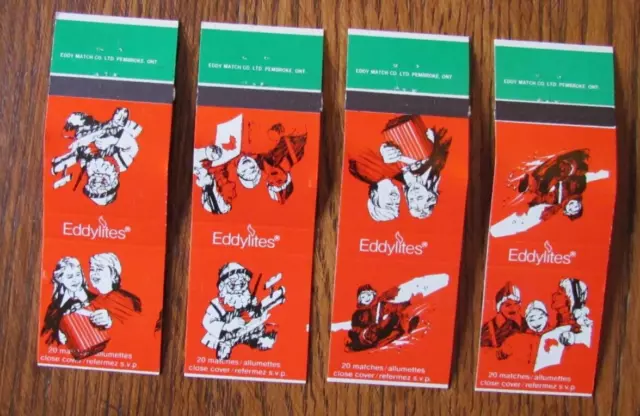 Eddylite Canadian Winter Scenes Complete Set Of 4 Matchbook Matchcovers -C20