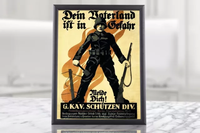 WW1 German Propaganda Poster - WWI Imperial Soldier with Pickelhaube Helmet 3