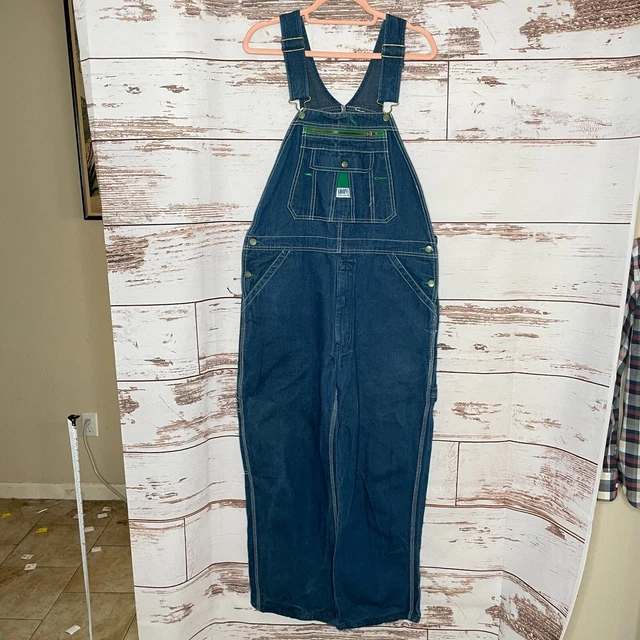 Liberty 36X30 Mens Blue Medium Wash Adjustable Strap Denim One Piece Overall