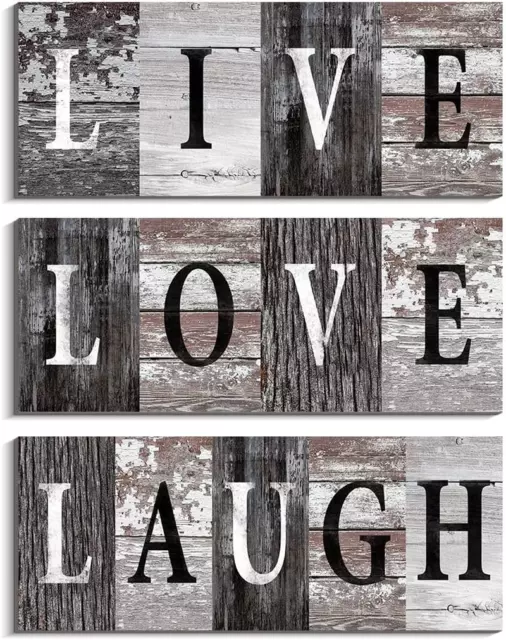 COLOR VALLEY ART Live Love Laugh Signs Farmhouse Living Room Wall Decor Rustic H