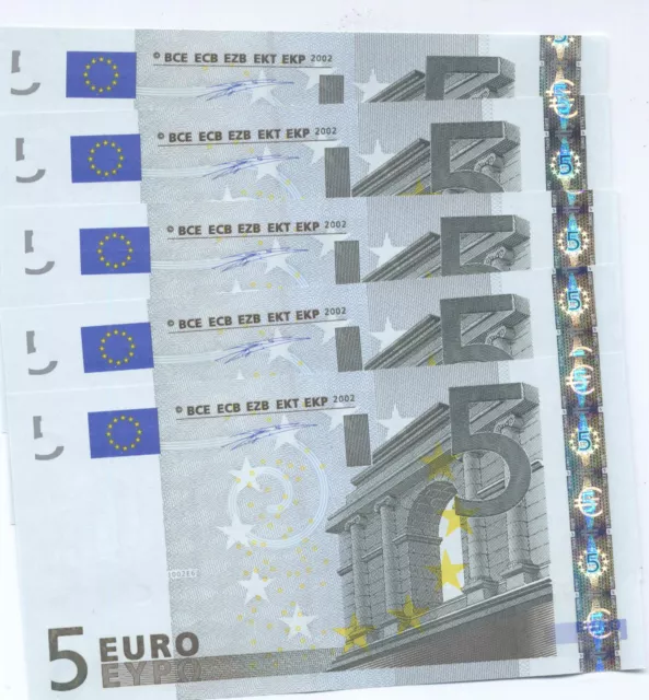 RARA  BANCONOTA da 5 EURO J002 E6 "S" "DUISENBERG" - ITALIA FDS/UNC