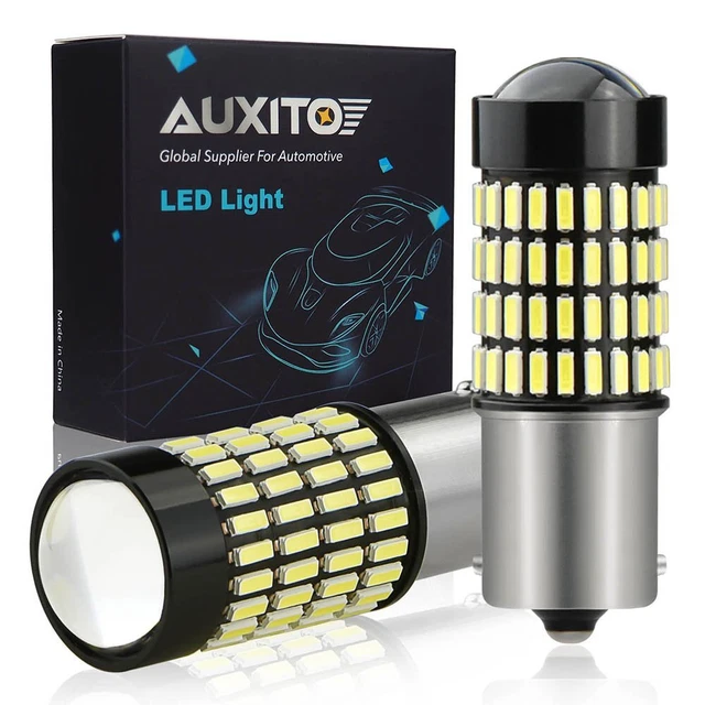 2x White 1156 BA15S 102 4014 SMD LED Interior Back up Reverse Tail Light Bulbs