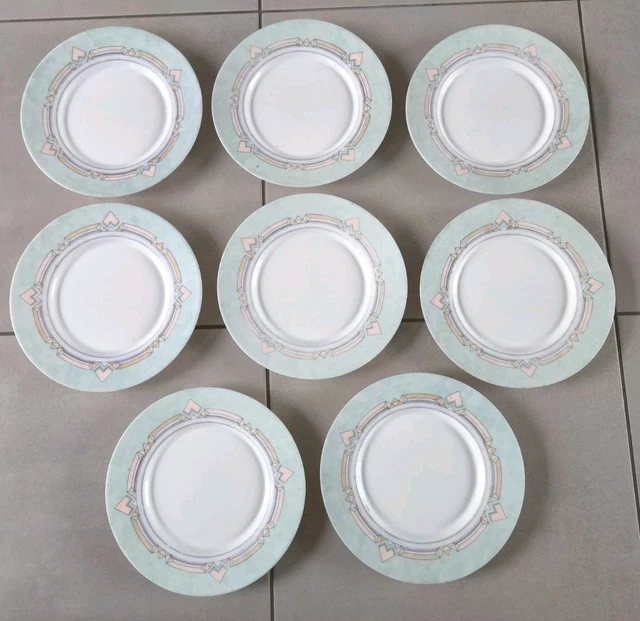 Lot3 Of 4 Small Vintage Arcopal Octagonal France D 18.2 Cm Flat Plates - Sold