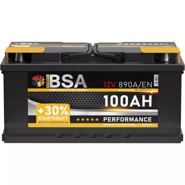 Autobatterie 100Ah 12V +30% Power Starterbatterie ersetzt 88Ah 90Ah 92Ah 95Ah