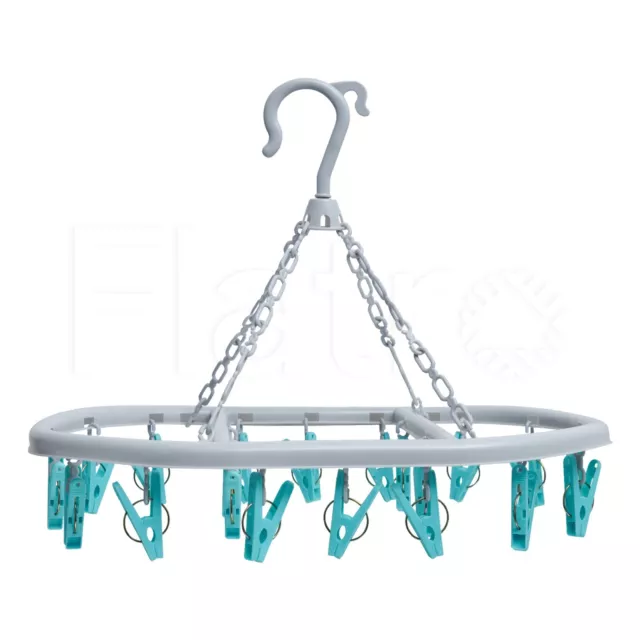 20 Pegs Thickened Laundry Clip Underwear Socks Hanger Airer Cloth Dryer Rack