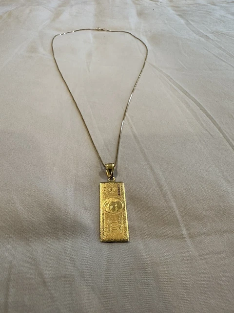 Supreme 100 dollar bill gold pendant gold deals