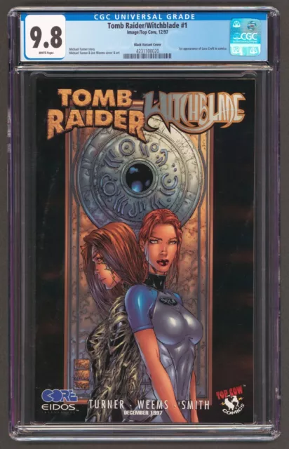 Tomb Raider Witchblade #1 Black Variant CGC 9.8 Lara Croft 1st App 1997 Top Cow