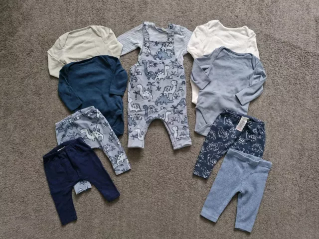 NEXT Baby Boy 3-6 Months Dinosaur Vest, Dungarees And Leggings/trousers Bundle