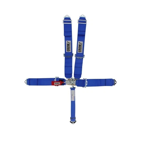 Crow 11003 Bolt-In 5-Point Racing Harness, Pull Down, Blue