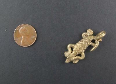 Ghanaian Lizard Brass Pendant from Africa 40mm African Large Hole Handmade