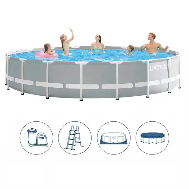 Piscina fuoriterra Intex 26756 rotonda Prisma Frame 610 x 132 cm con pompa Rotex