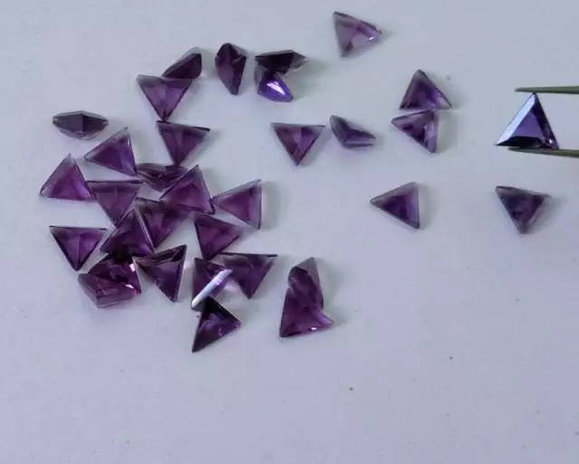 Natural African Amethyst triangle Shape Faceted Cut Loose Gemstone 16mm - 20mm