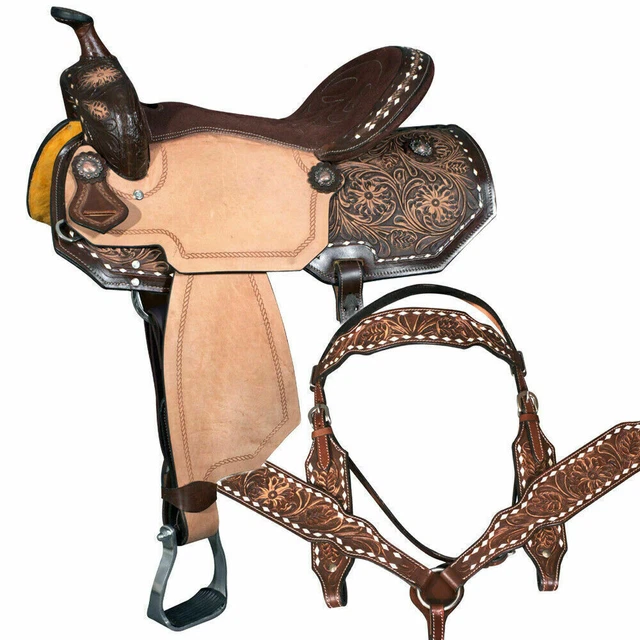 Selle de cheval australienne Barco Trail master en cuir véritable 17