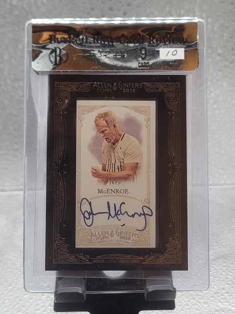 2012 Allen & Ginter John McEnroe Mini Framed Auto! BGS Raw Review 9!