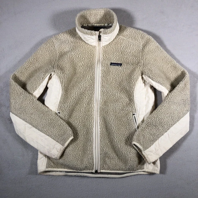 PATAGONIA RETRO X Deep Pile Sherpa Fleece Cream Full Zip Sweater Womens