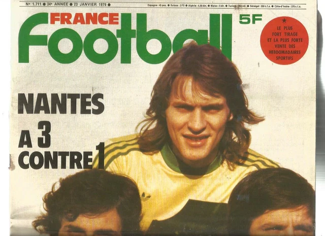 FRANCE FOOTBALL N°1598 PLATINI NICE PSG NANTES 23/11/1976 - TBE