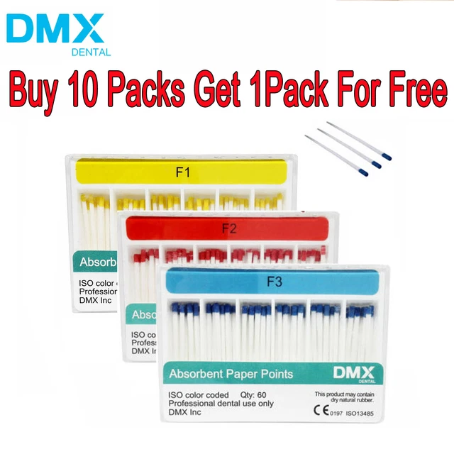 DMXDENT Dental Absorbent Paper Points Tips F1 F2 F3 Root Canal Obturating .06