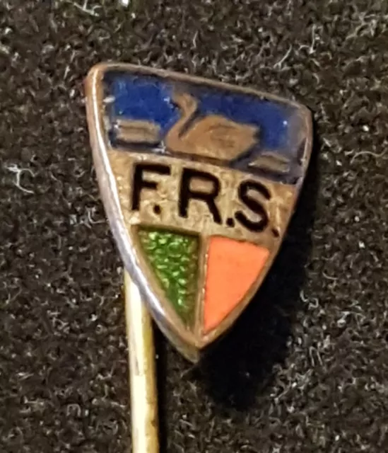 Pin, Anstecknadel; F.R.S., 20/30er J., Schwan (Schwennigen?), emailliert;