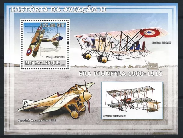 MOZAMBIQUE MOSAMBIK 2009 HISTORY OF AVIATION AIRCRAFT MNH MiNr: BLOCK 254 A