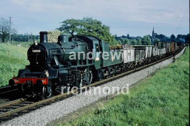 BR STANDARD CLASS 2 Locomotive 78000 Freight Train 35mm Colour Rail ...