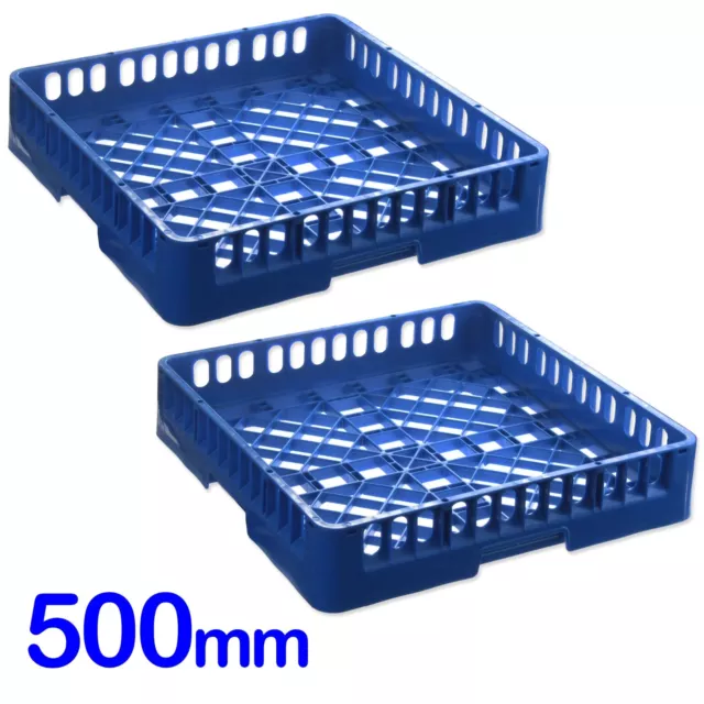 2 X 500mm SQUARE DISH-WASHER GLASS-WASHER OPEN BASKETS GLASS OR CUP RACKS