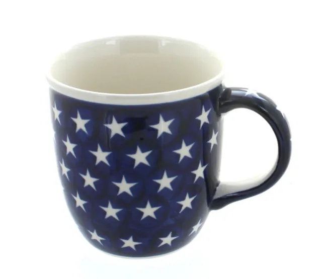 Blue Rose Polish Pottery Stars Plain Coffee Mug