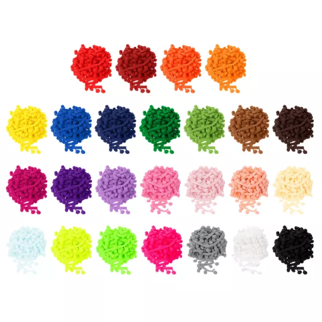 1 Yard Pom Pom Ball Fringe Trim Ribbon Sewing Trim DIY Crafts, 12mm 25 Colors