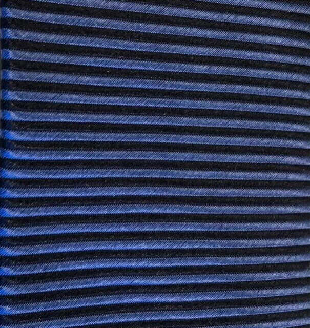 Express 100% Silk Blue Black thin horizontal stripes Narrow Width 2 3/4" N405