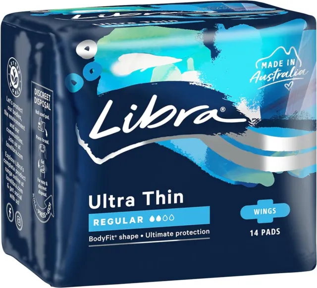 Libra Ultra Thin Regular Pads with Wings 14 Pads