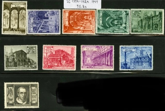 Vatican City #Mi149A-Mi158A MNH CV€60.20 1949 Basilicas [122-131]