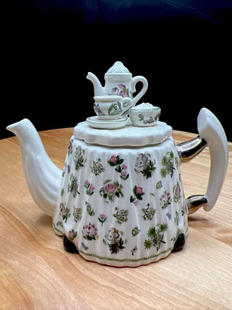 Vintage Portmeirion Floral Teapot Botanic Garden Paul Cardew