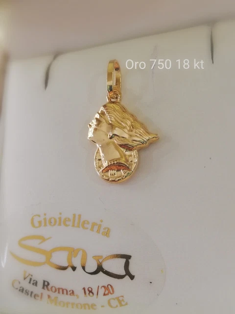 Pendente Con Certificato Pendente Dea Bendata In Argento 925 E Doratura
