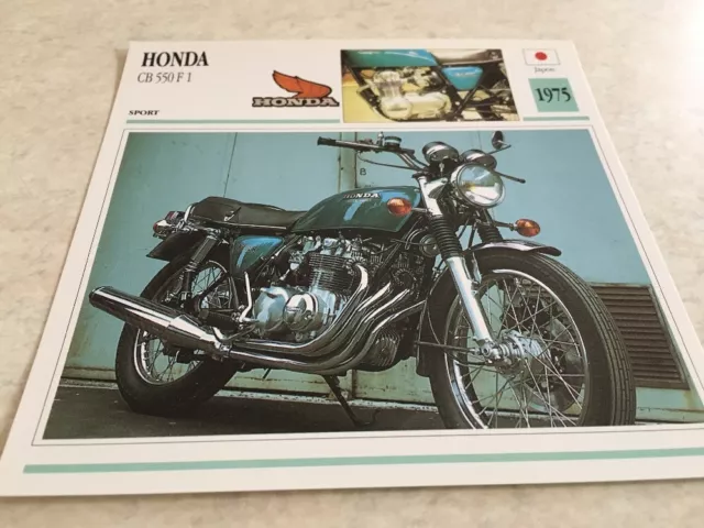 Carte moto Honda CB550 CB 550 F1 1975 collection atlas motorcycle Japon