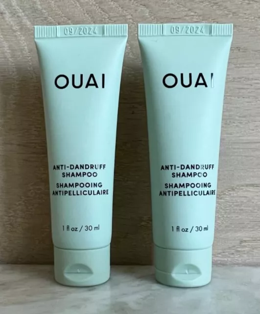 LOT OF 2 OUAI Anti-Dandruff Shampoo 2% Salicylic Acid Sample Size NEW 60 ml