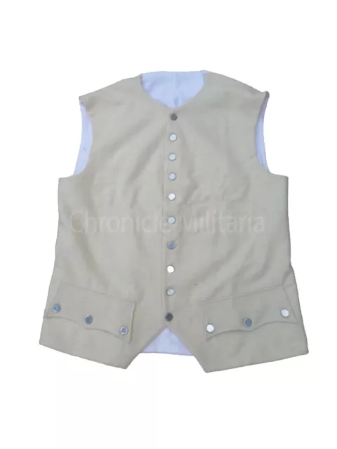 Revolutionary war wool waist coat off-white vest 18th century waist coat