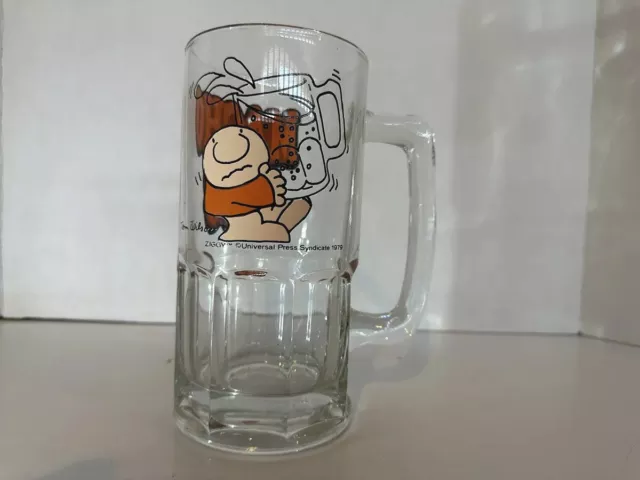 Ziggy Macho Man 8" Tall Beer Mug Drinking Glass 32 oz Tom Wilson 1979