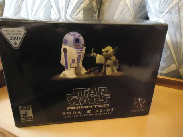 Star Wars  Gentle Giant Yoda  & R2-D2 Animated Style Maquette Statue New Artoo