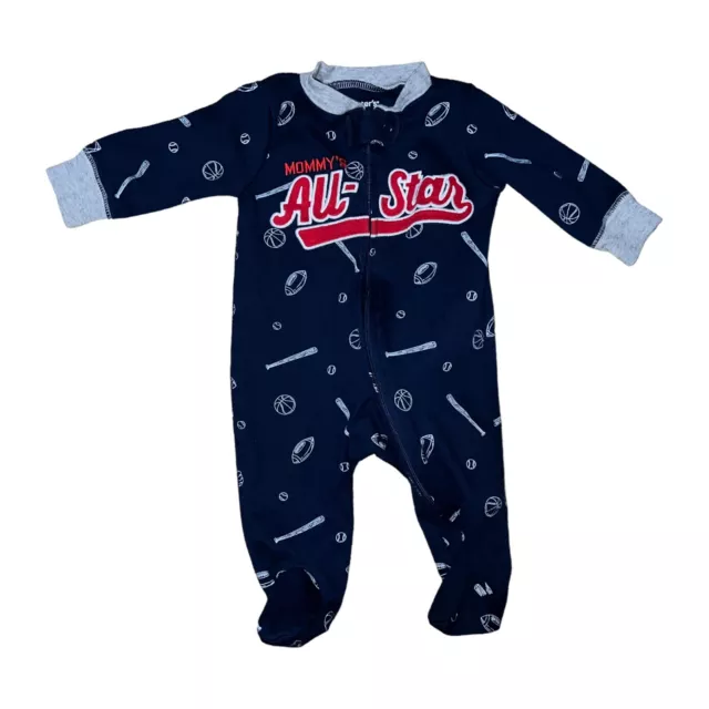 Carters Baby Boys 3 Months Footed Pajamas Mommys All Star Zip Up Sleeper Blue