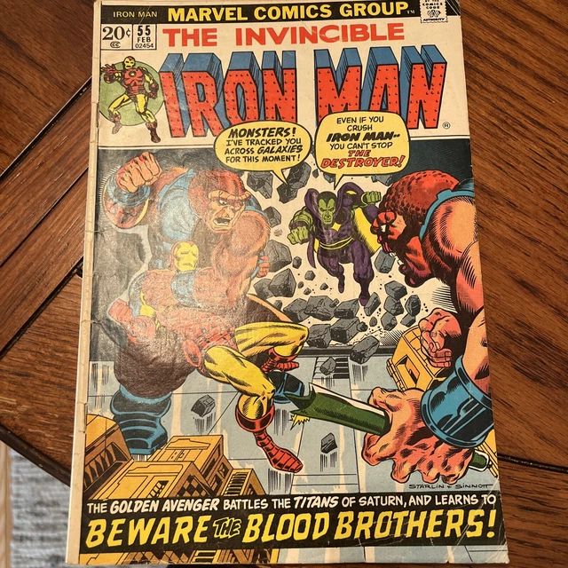 Iron Man #55 1St Drax, 1St Thanos, 1St Eros/Starfox, Huge Key Guardians 3.Vg 4.0