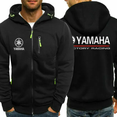 men's  YAMAHA motorcycle Sporty Jacket Full Zip up Coat Sweater Hoodie Tops#