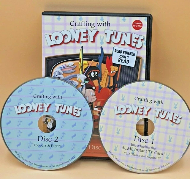 Elaboración con Looney Tunes juego de dos discos CD-ROM Bugs Bunny, Daffy, papeleo