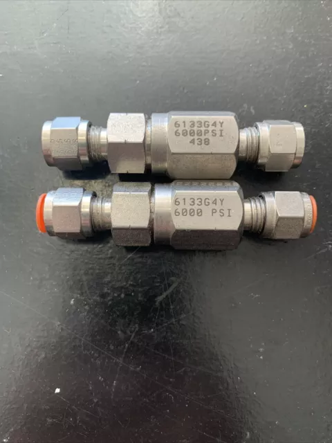 2 Pieces Hoke Gyrolok Ball Check Valve 1/4 compression 6000 PSIG 316SS