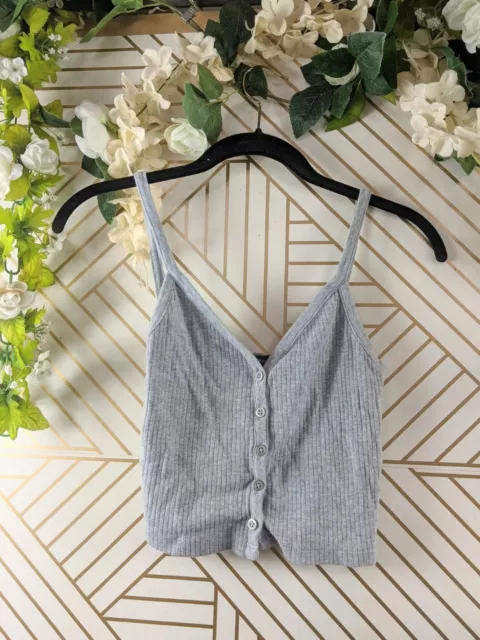 Brandy Melville Women's Ribbed Grey Gray Crop Top Size XS/S