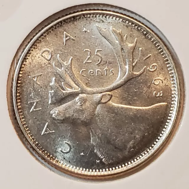 1963 Canada 25 twenty five cents SILVER - COMBINED SHIPPING - C25-103