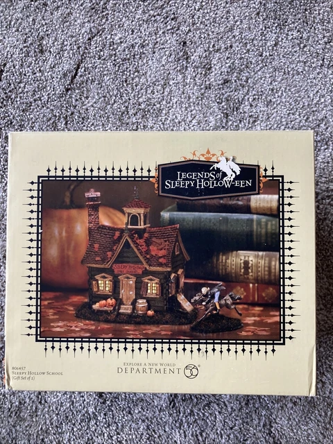 Dept 56 Rare - Halloween - Legends Of Sleepy Hollow - School 806457 Set 2 Mint