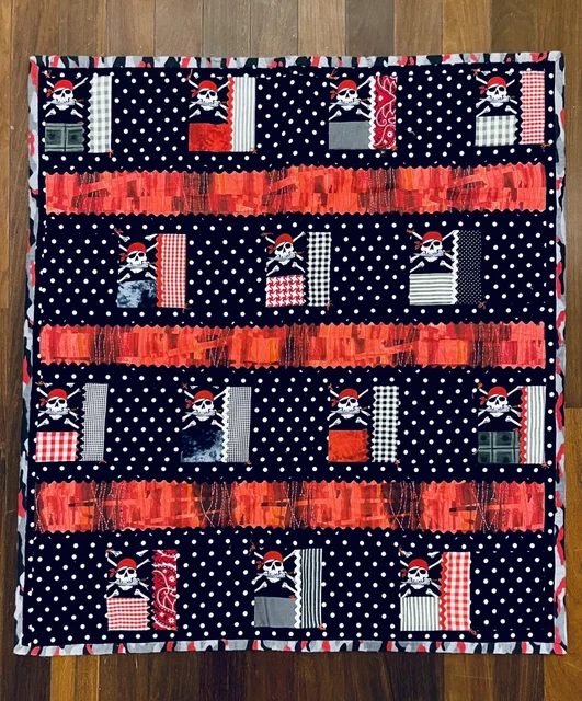 NUEVA MANTA DE EDREDÓN PIRATA HECHA A MANO PATCHWORK Bebé Niño Pequeño Camuflaje 33 x 38