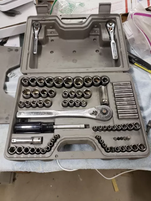 Craftsman Used Combination  Ratchet &Socket Set  1/4" & 3/8" And 1/2" Met. & Std